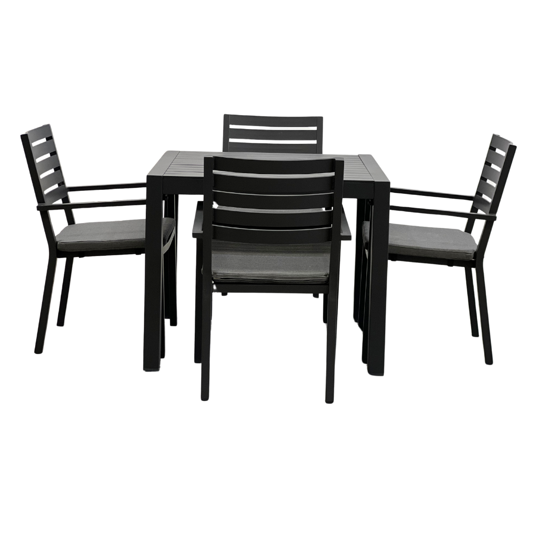 Matzo Mayfair 5 Piece Outdoor Dining Set 900 x 900 | Gunmetal