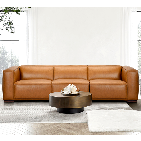 Riverstown 3.5 Seater Leather Sofa | Tan