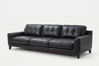 Roberto 3.5 Seater (Timber Leg) - Bellagio Black