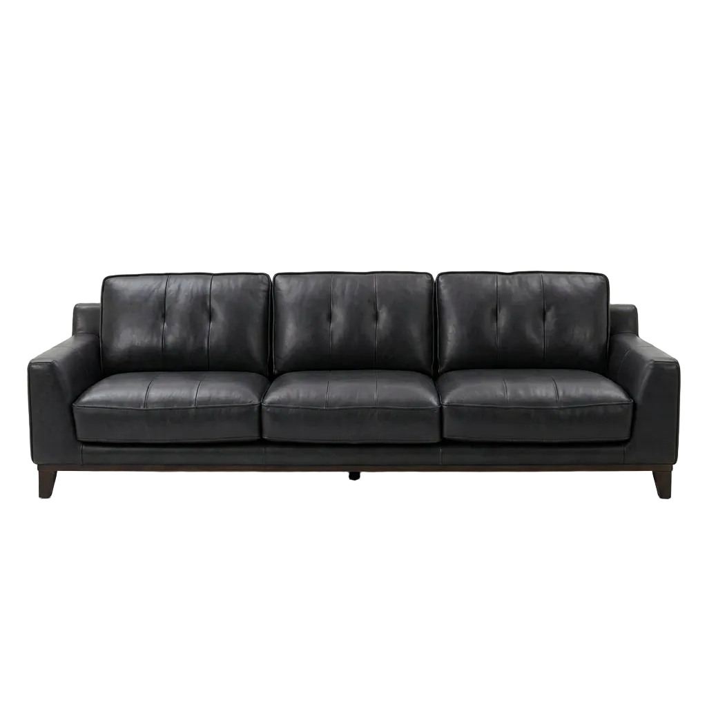 Roberto 3.5 Seater (Timber Leg) - Bellagio Black