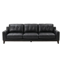 Roberto 3.5 Seater (Timber Leg) - Bellagio Black