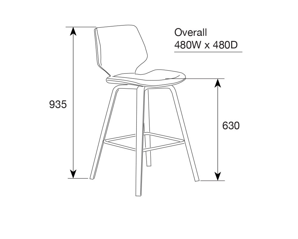 Ryde Bar Stool | Oak