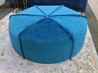 Mia Large Ottoman - Blue Velvet