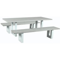 Switch White Outdoor Dining Table Cement Top U leg