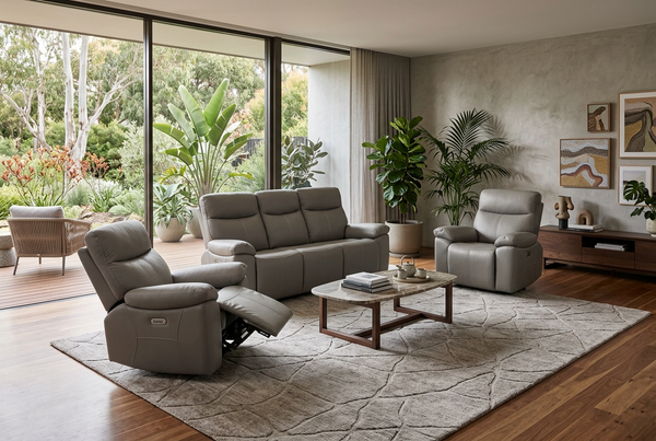 Marco Electric Leather Recliner Lounge Suite