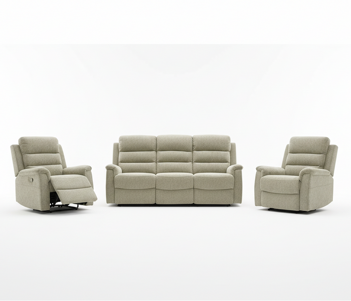 Westbury 3 Piece Recliner Lounge Suite | Stone