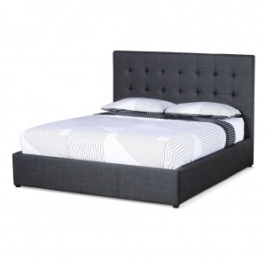 Brooklyn upholstered king bed with gas lift storage