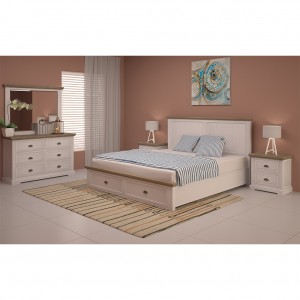 Paddington king bed dresser and mirror suite
