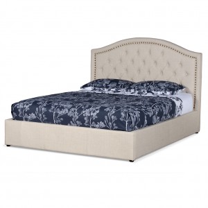 Windsor upholstered queen bed with gas lift storage