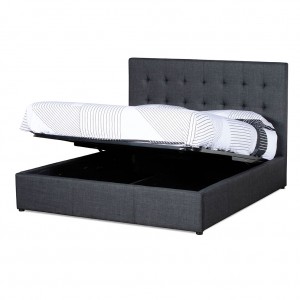 Brooklyn upholstered queen bed with gas lift storage