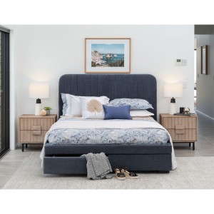 Canterbury upholstered king bed with storage